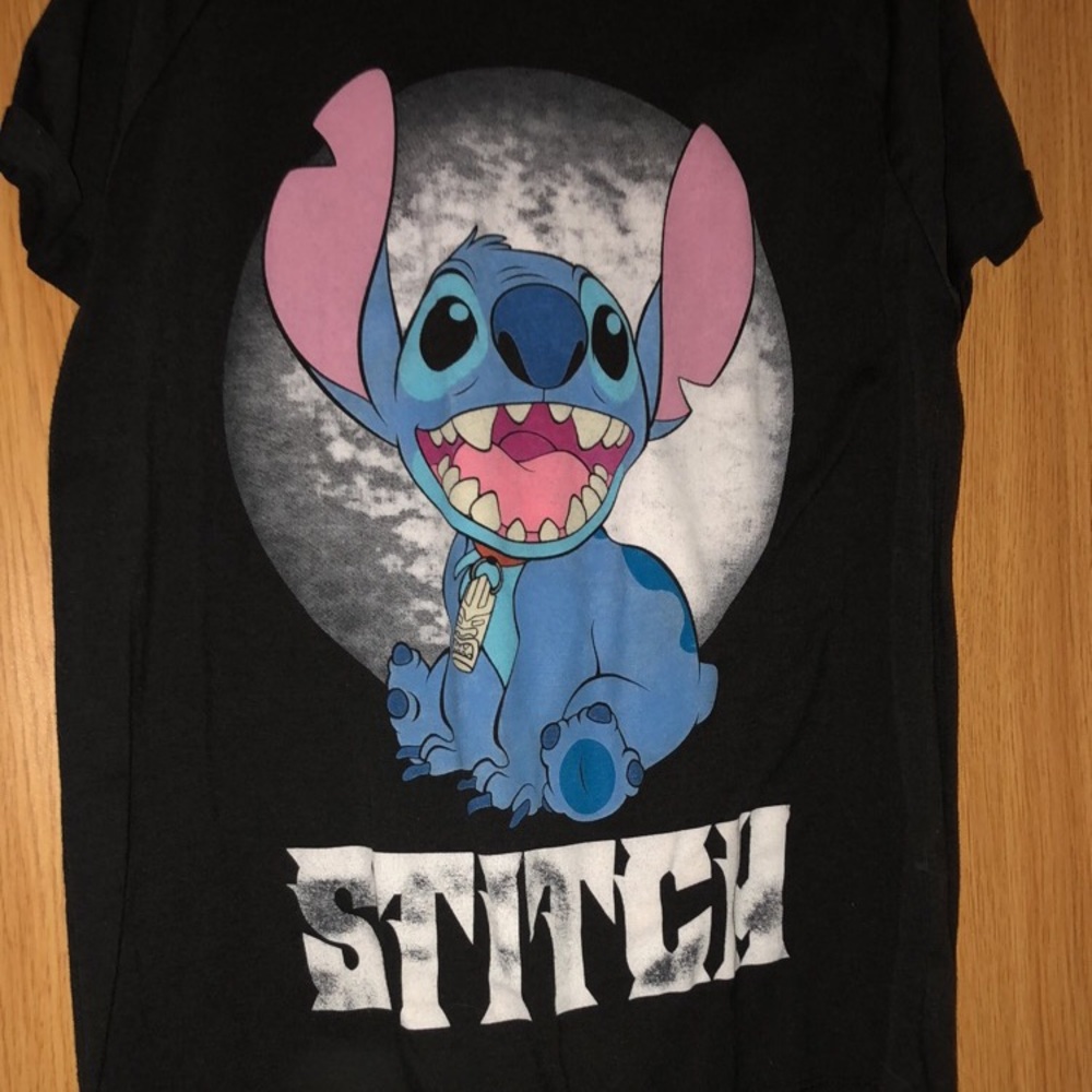 Disney Lilo And Stitch T Shirt W Rolled Sleeves